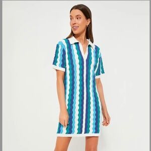 Tuckernuck Blue and White Wave Mini Dress